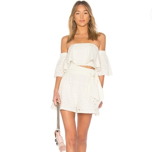 PAPER LONDON | High Waist Tie Waist Eyelet Shorts - Picture 9 of 10